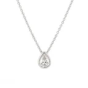 10230 Diamond Pear Pendant Necklace 0.258ct