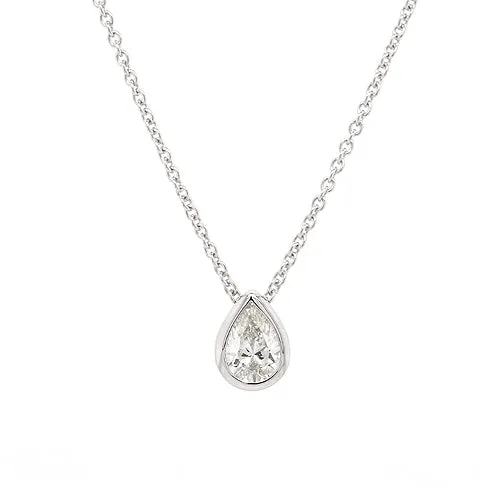 10230 Diamond Pear Pendant Necklace 0.258ct