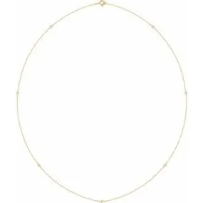 14K Yellow 1/4 CTW Natural Diamond 7-Station 24" Necklace