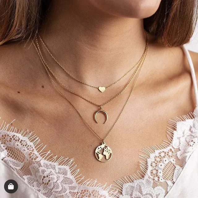 17KM New Multilayer Cross Gold Pendant Necklaces For Women Punk Letter Choker Necklace 2020 Fashion Words Jewelry Party Gift