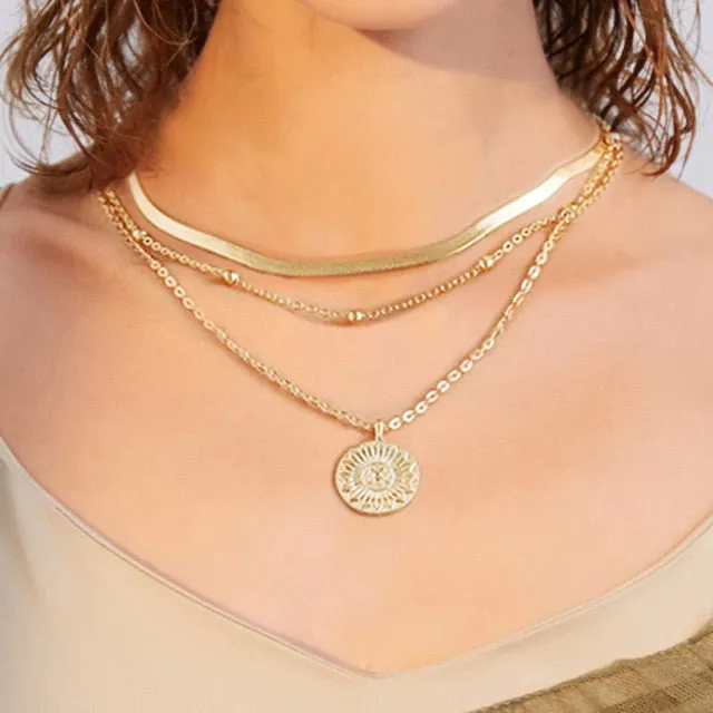 17KM New Multilayer Cross Gold Pendant Necklaces For Women Punk Letter Choker Necklace 2020 Fashion Words Jewelry Party Gift