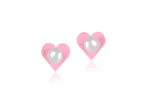 18K Gold Pearly Pink Earrings <br> Young at Art Collection