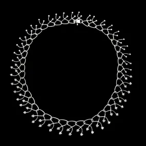 18Kt White Gold Open Link Cascading Diamond Necklace