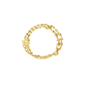 22K Yellow Gold Links and Bead Baby Bracelet