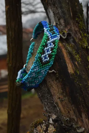 3 Diamonds pattern Macrame Dog Collar -6 colors/4 cm