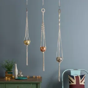 3 Sisters Macrame Plant Hanger DIY Kit - Grey