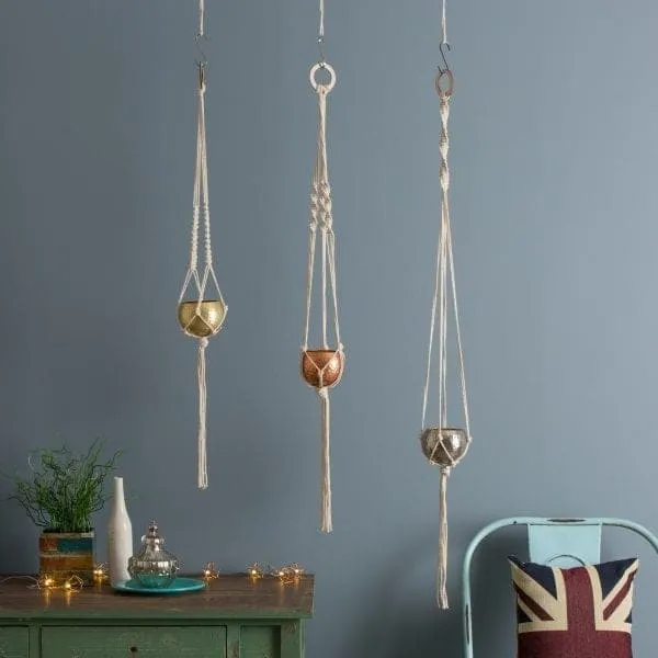 3 Sisters Macrame Plant Hanger DIY Kit - Grey