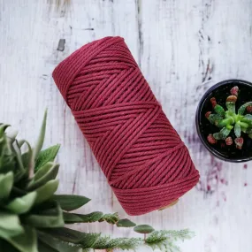 3MM 3ply Cord | CRIMSON | 100% Pure Cotton