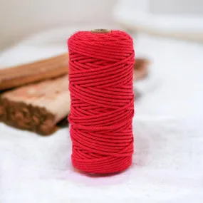 3MM 3Ply Cord | SCARLET | 100% Pure Cotton