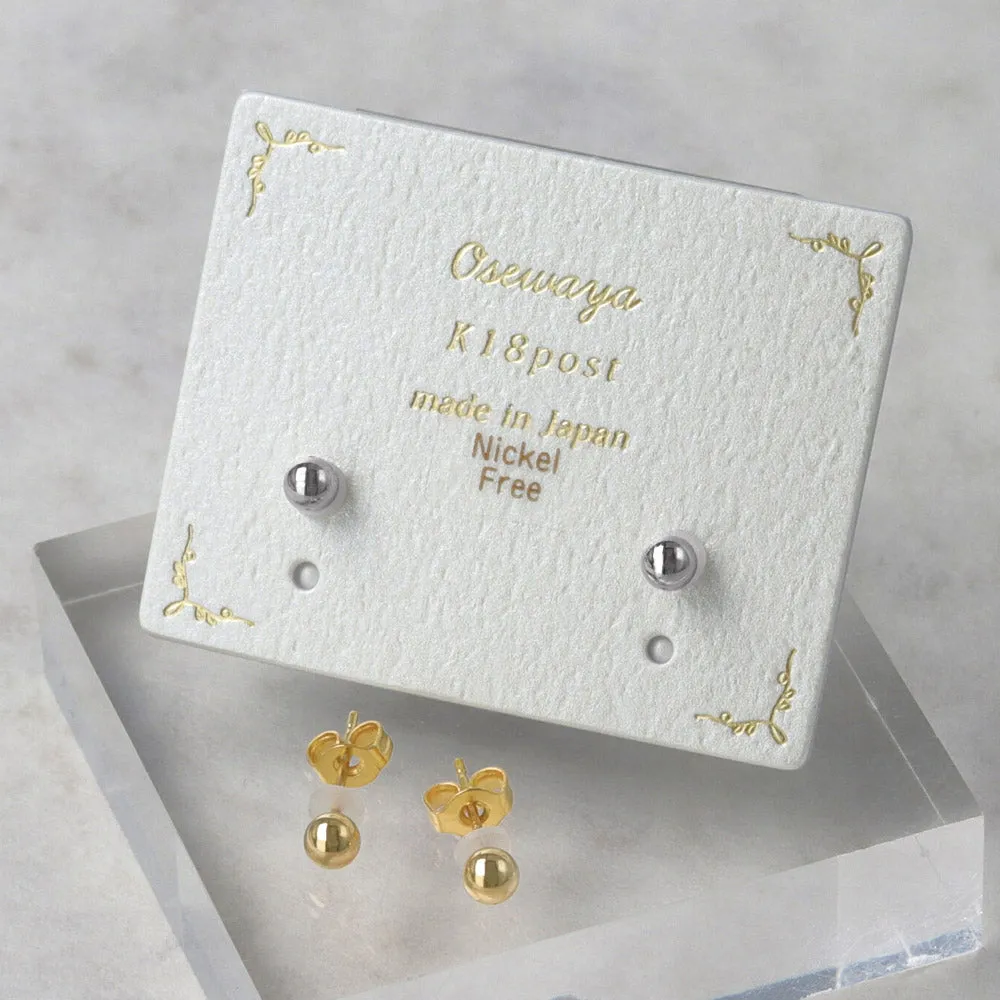 3mm Ball 18K Gold Post Studs