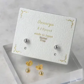 3mm Ball 18K Gold Post Studs