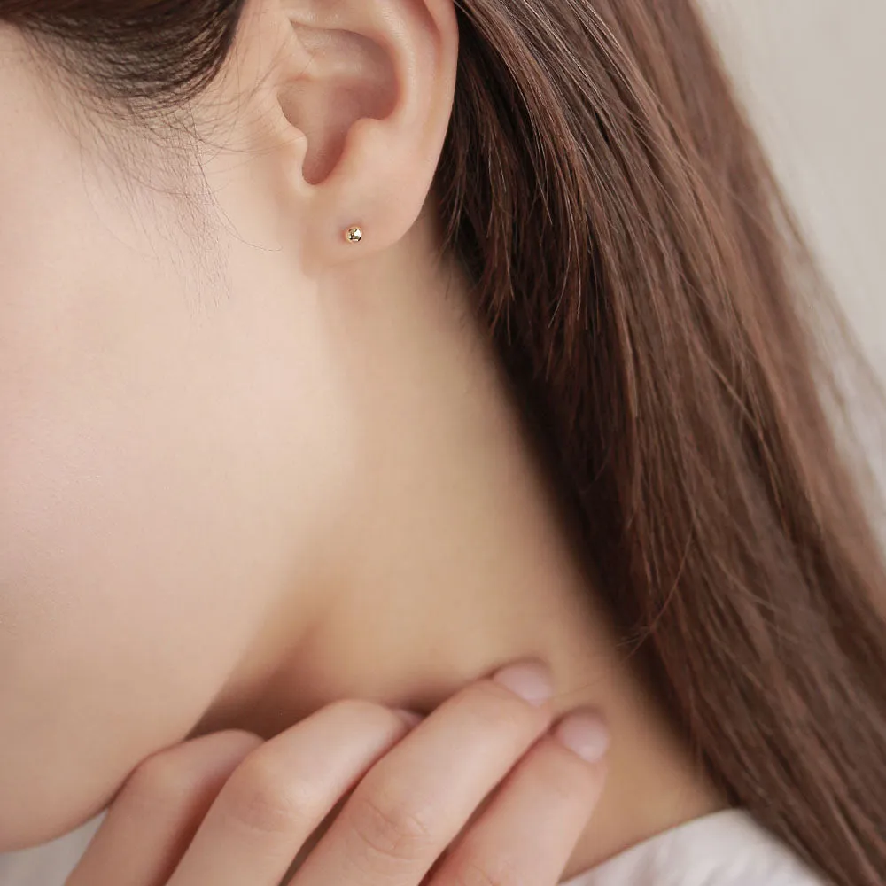 3mm Ball 18K Gold Post Studs