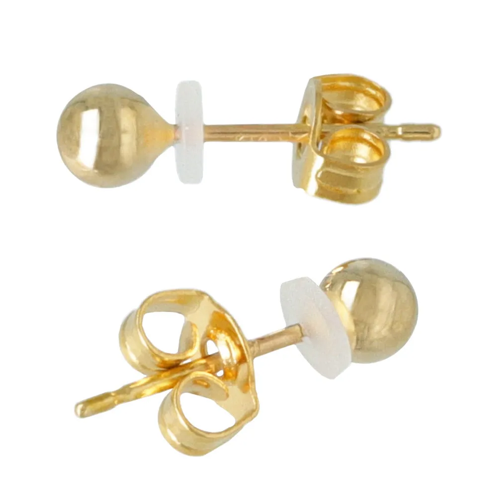 3mm Ball 18K Gold Post Studs