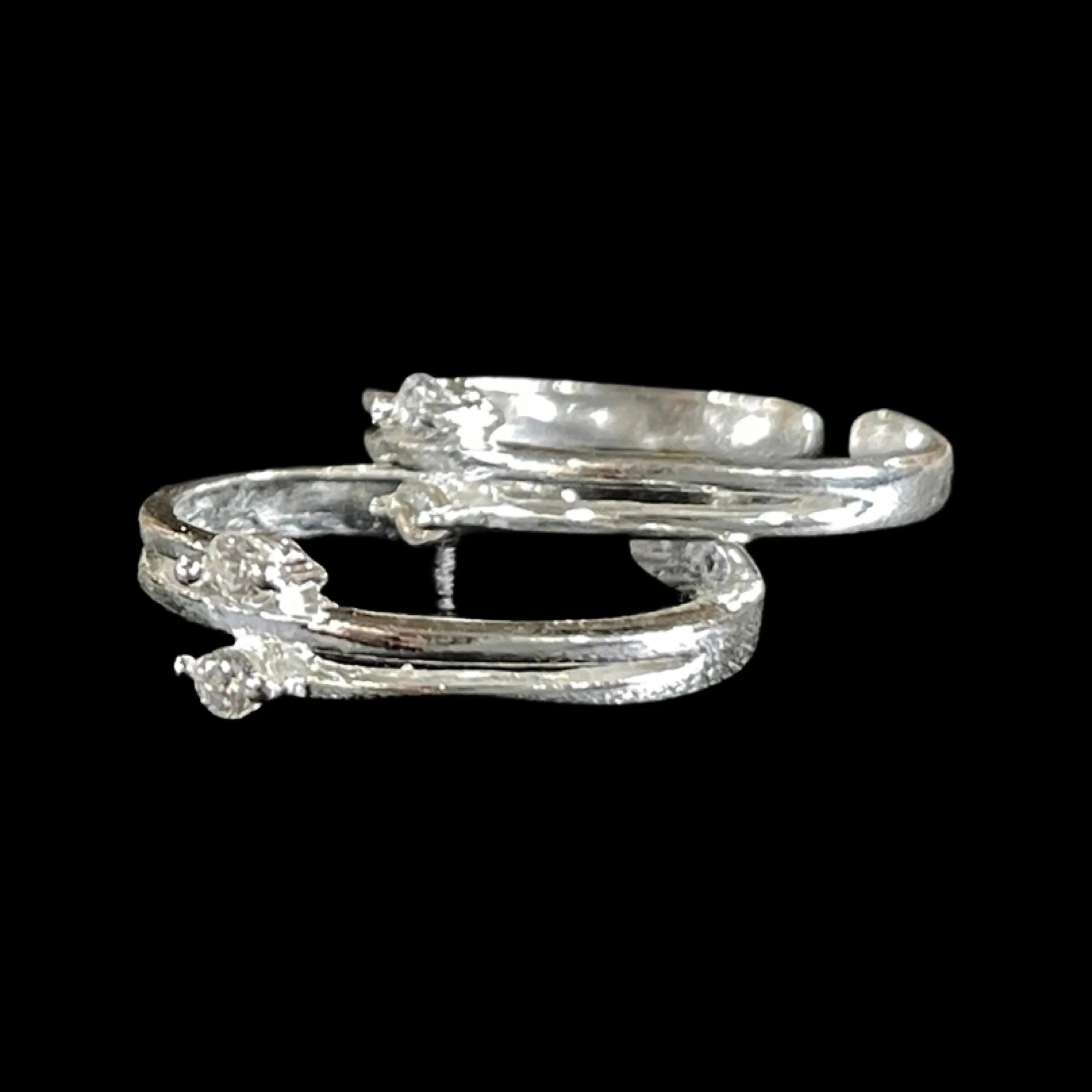 925 Sterling Silver CZ Toe-rings - Design 10