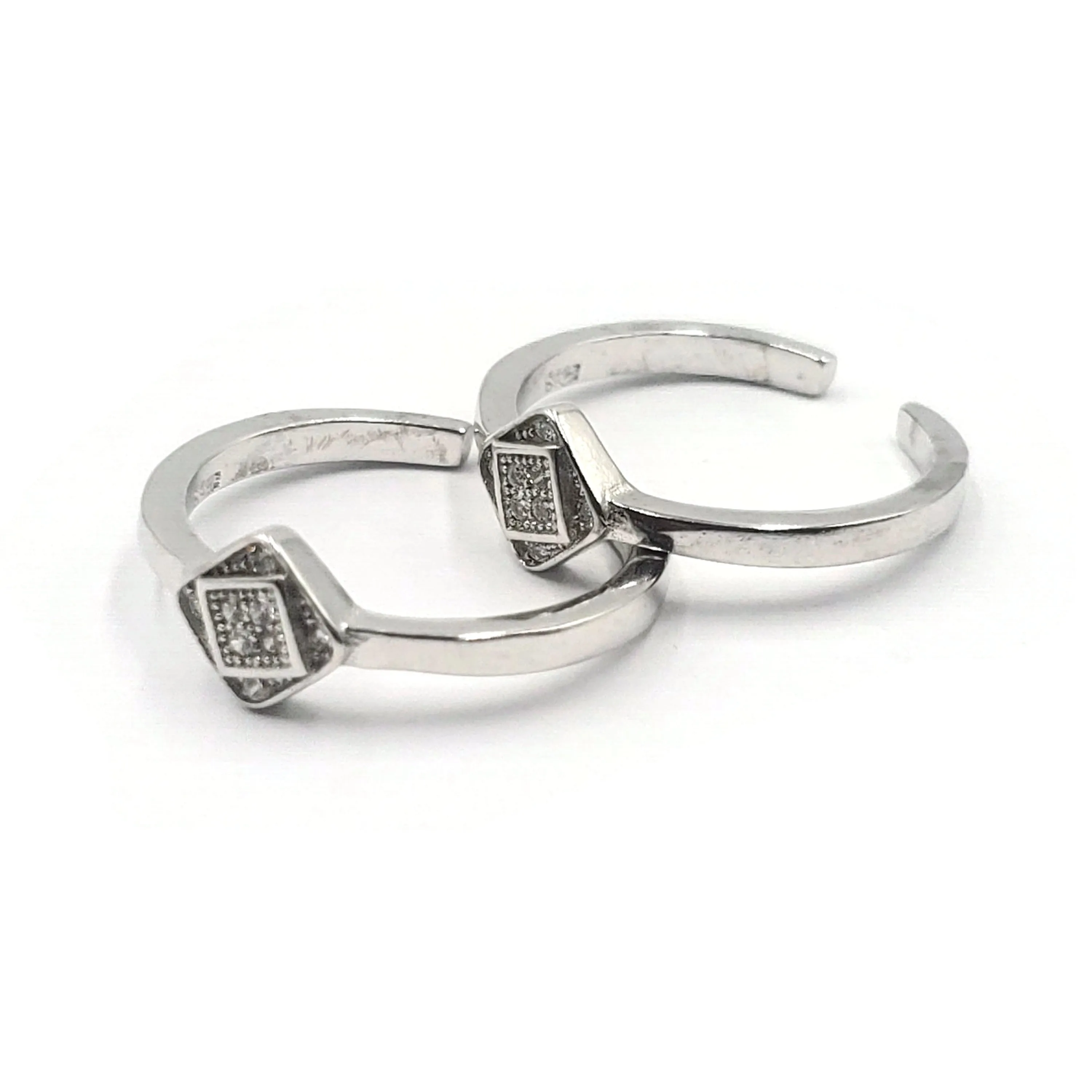 925 Sterling Silver CZ Toe-rings - Design #17