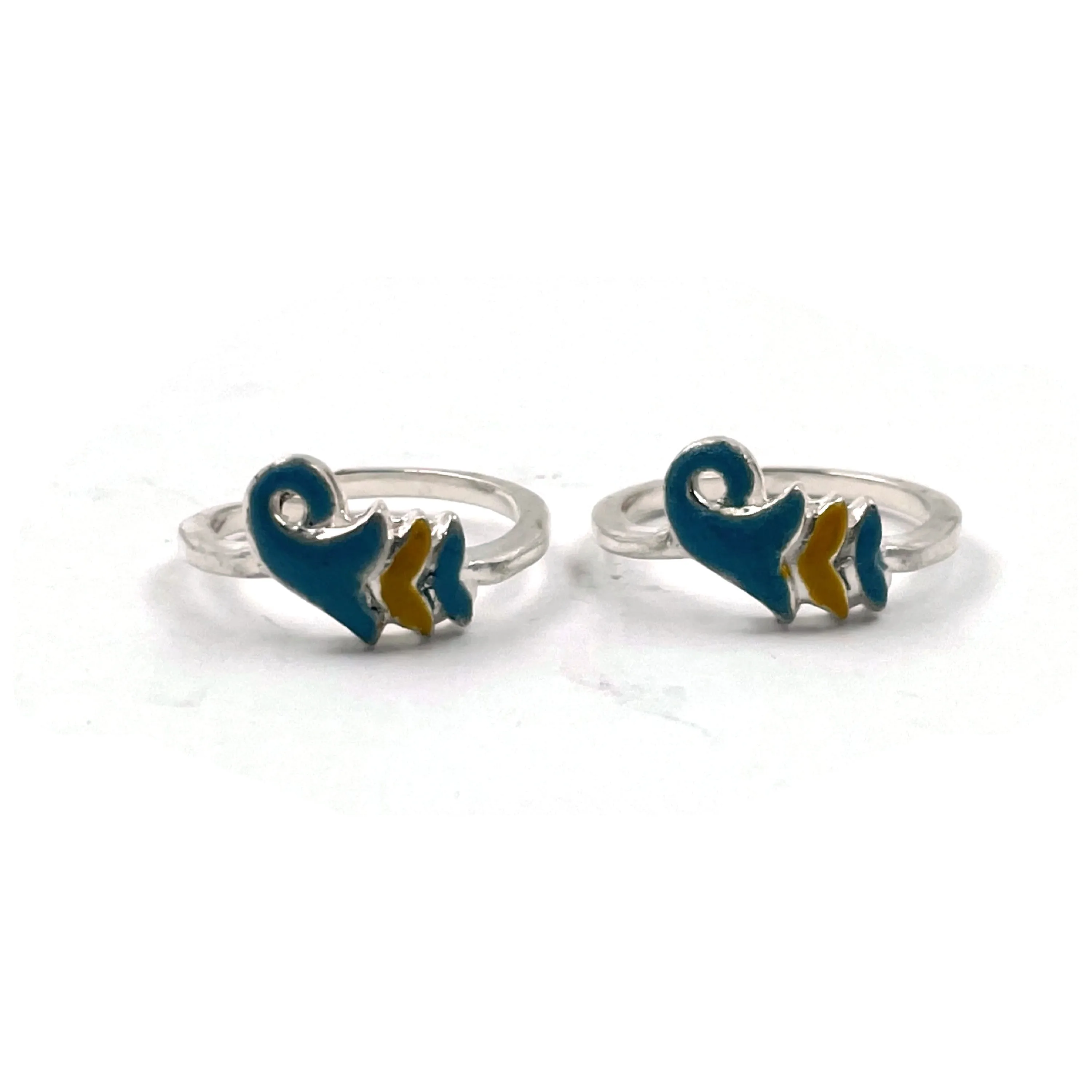 925 Sterling Silver Enamel Toe-rings - Design #10