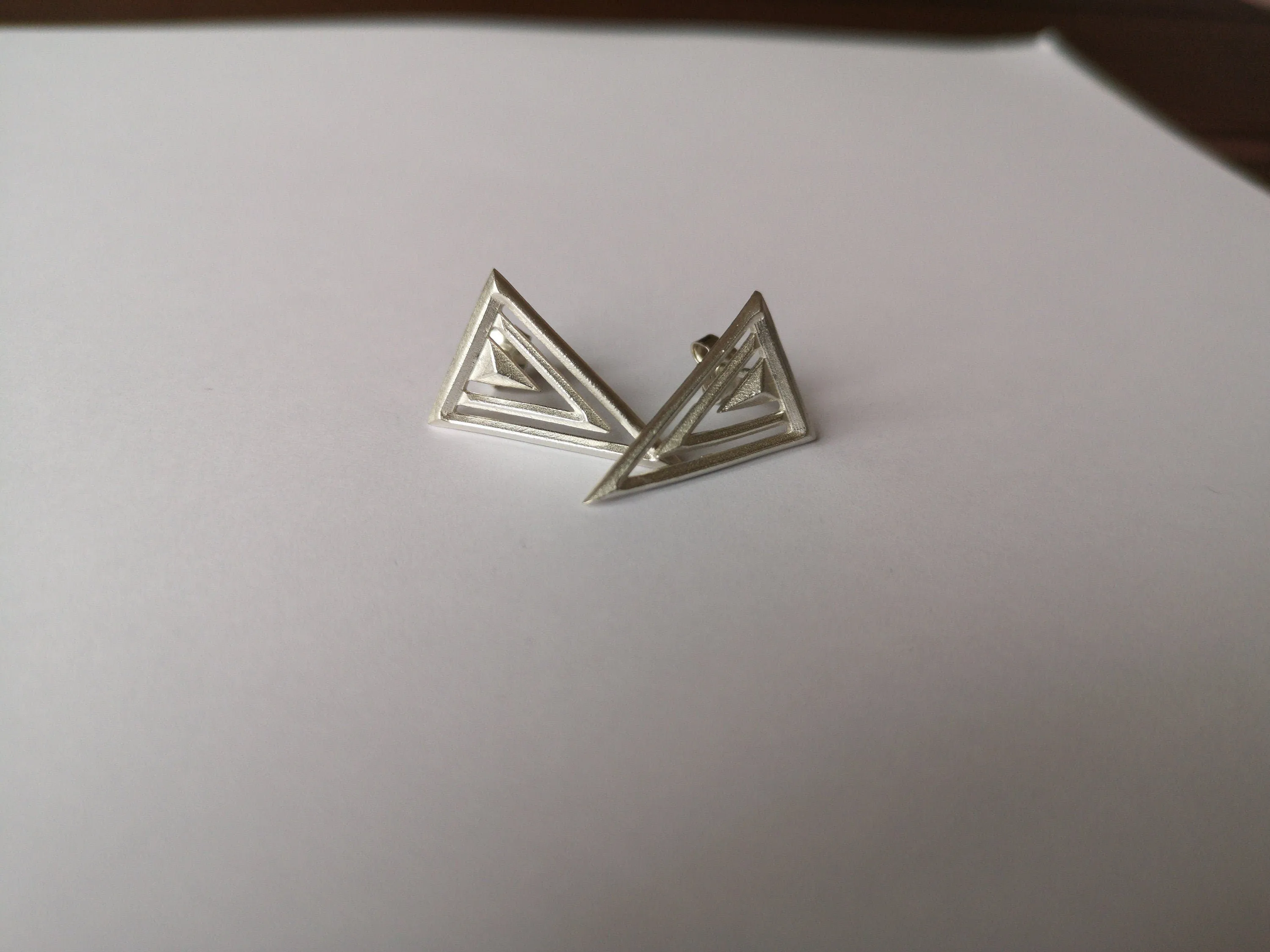 925 Sterling Silver Minimalist earrings stud triangle  geometric earring