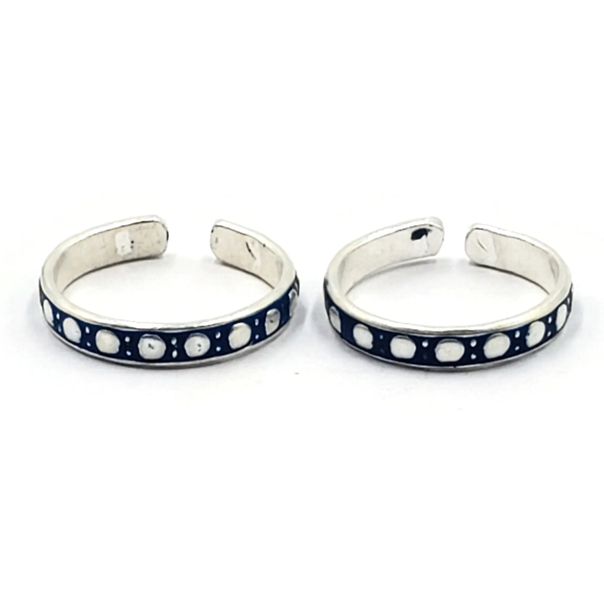 925 Sterling Silver Multicolor Toe-rings - Design #16