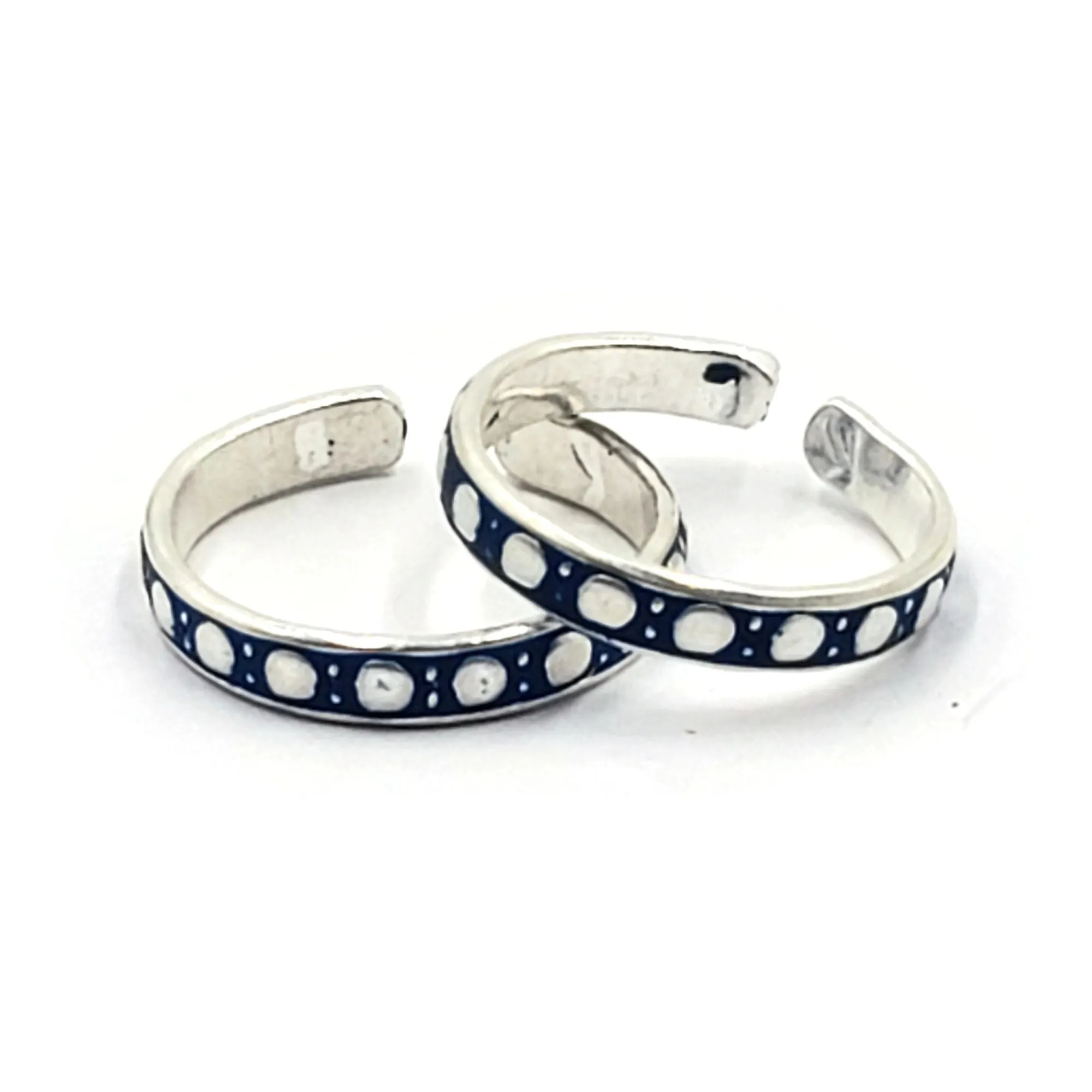 925 Sterling Silver Multicolor Toe-rings - Design #16