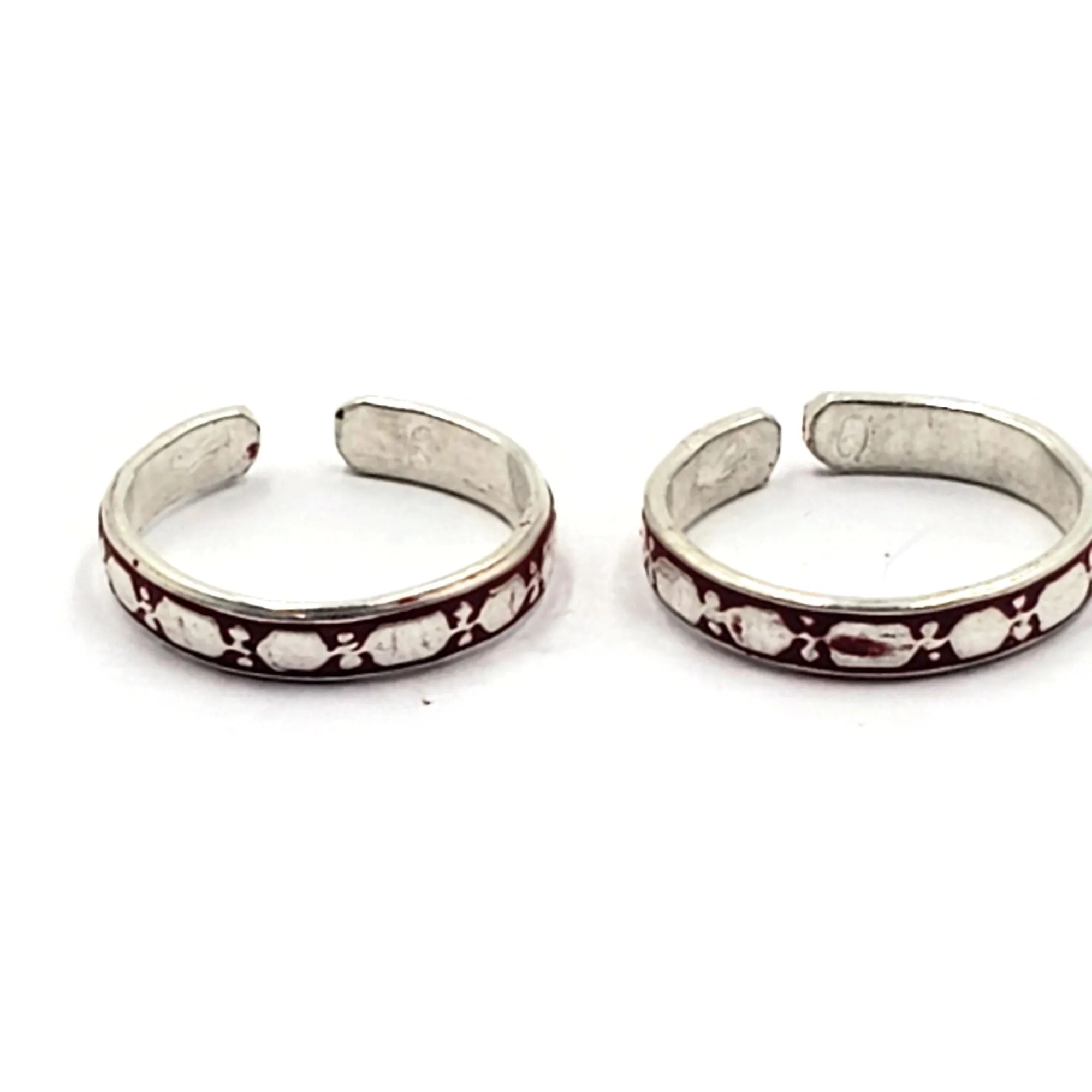 925 Sterling Silver Multicolor Toe-rings - Design #16