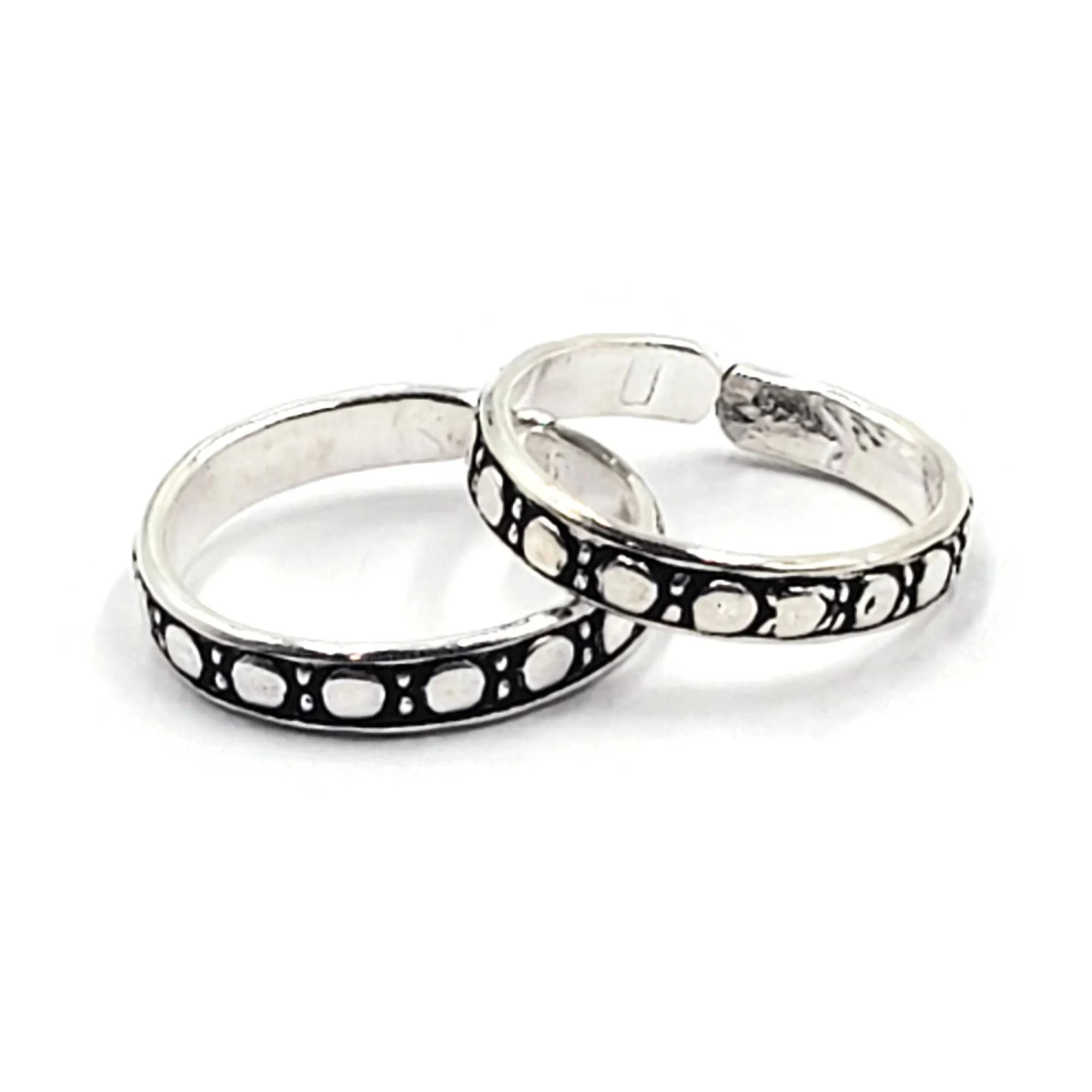 925 Sterling Silver Multicolor Toe-rings - Design #16