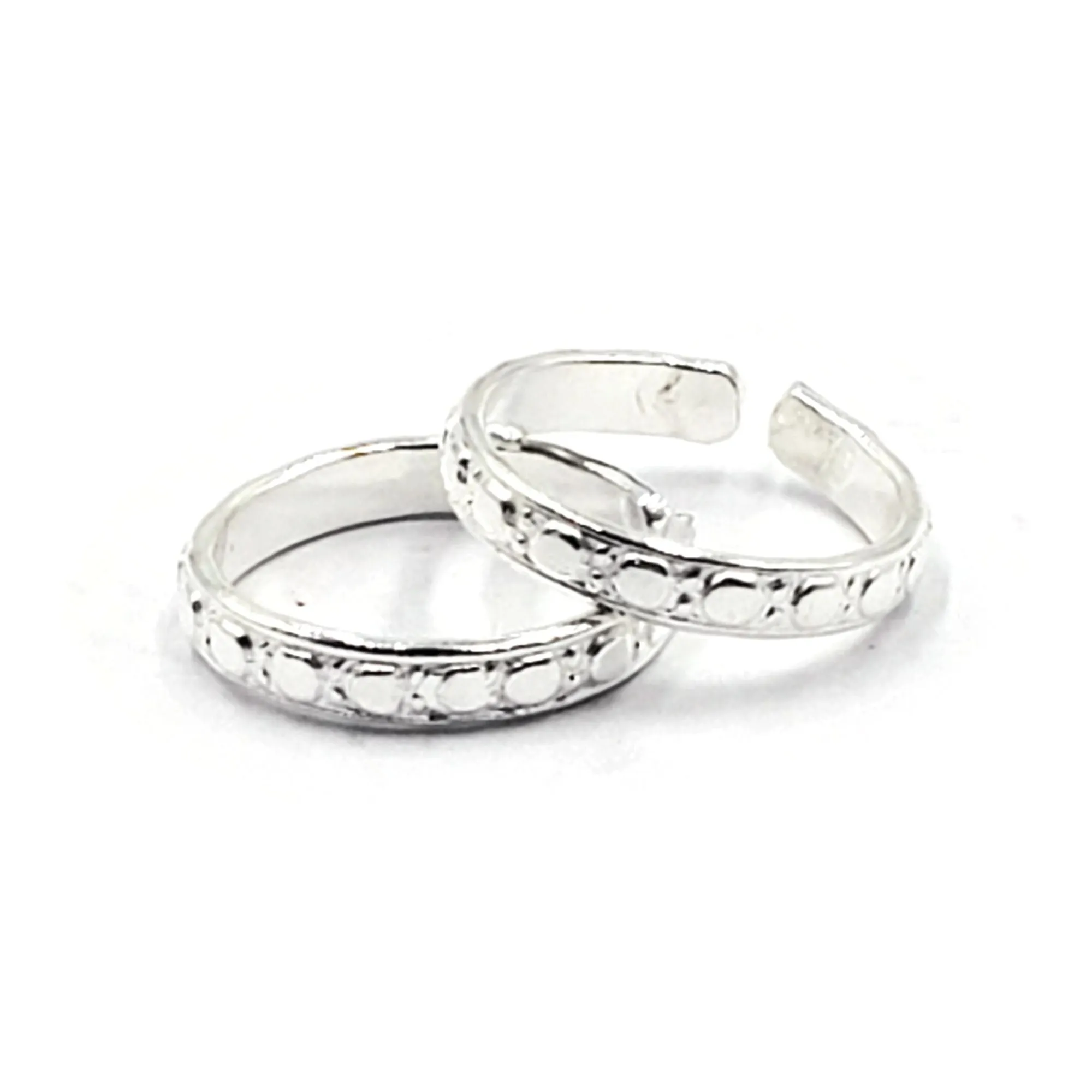 925 Sterling Silver Multicolor Toe-rings - Design #16