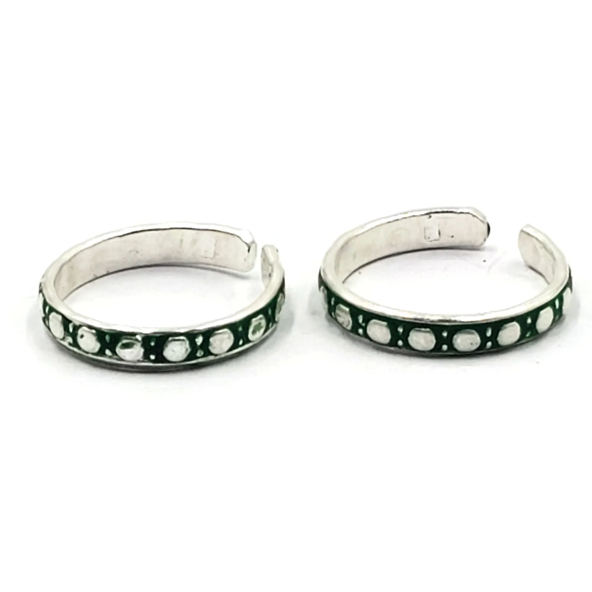 925 Sterling Silver Multicolor Toe-rings - Design #16