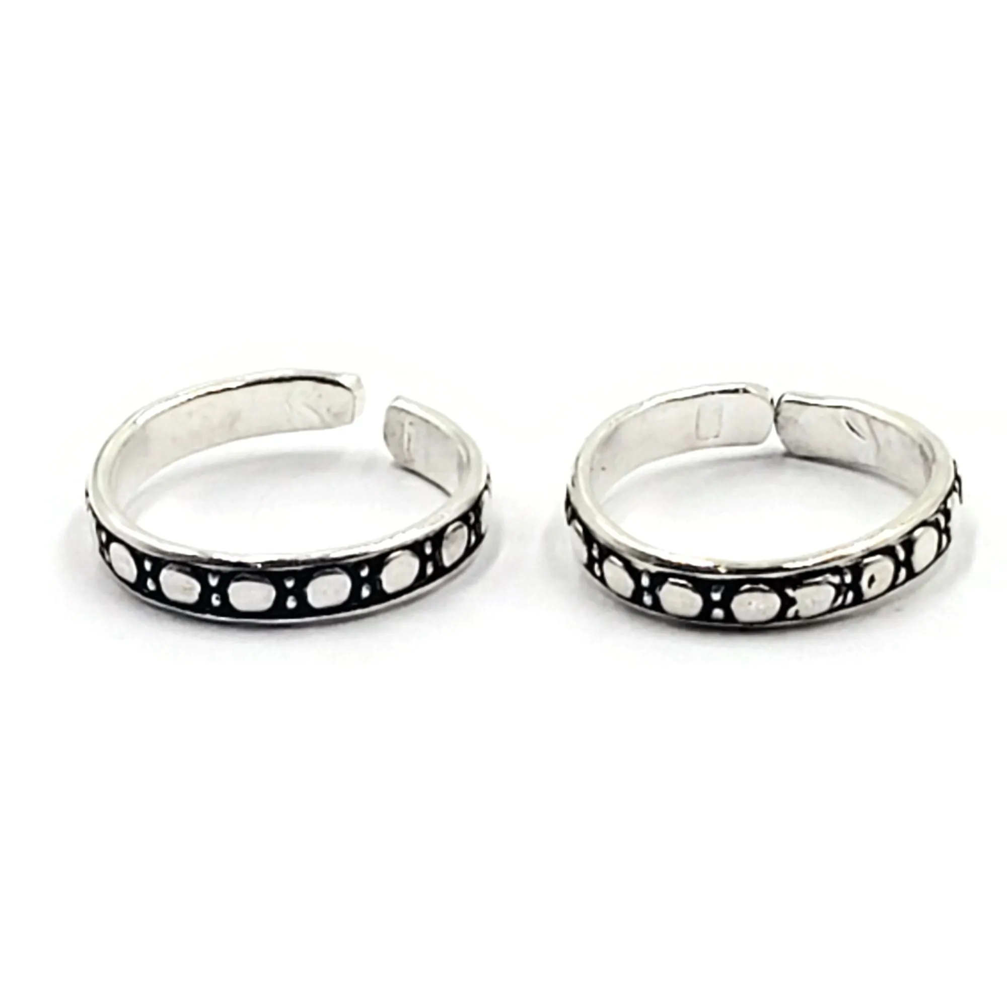 925 Sterling Silver Multicolor Toe-rings - Design #16