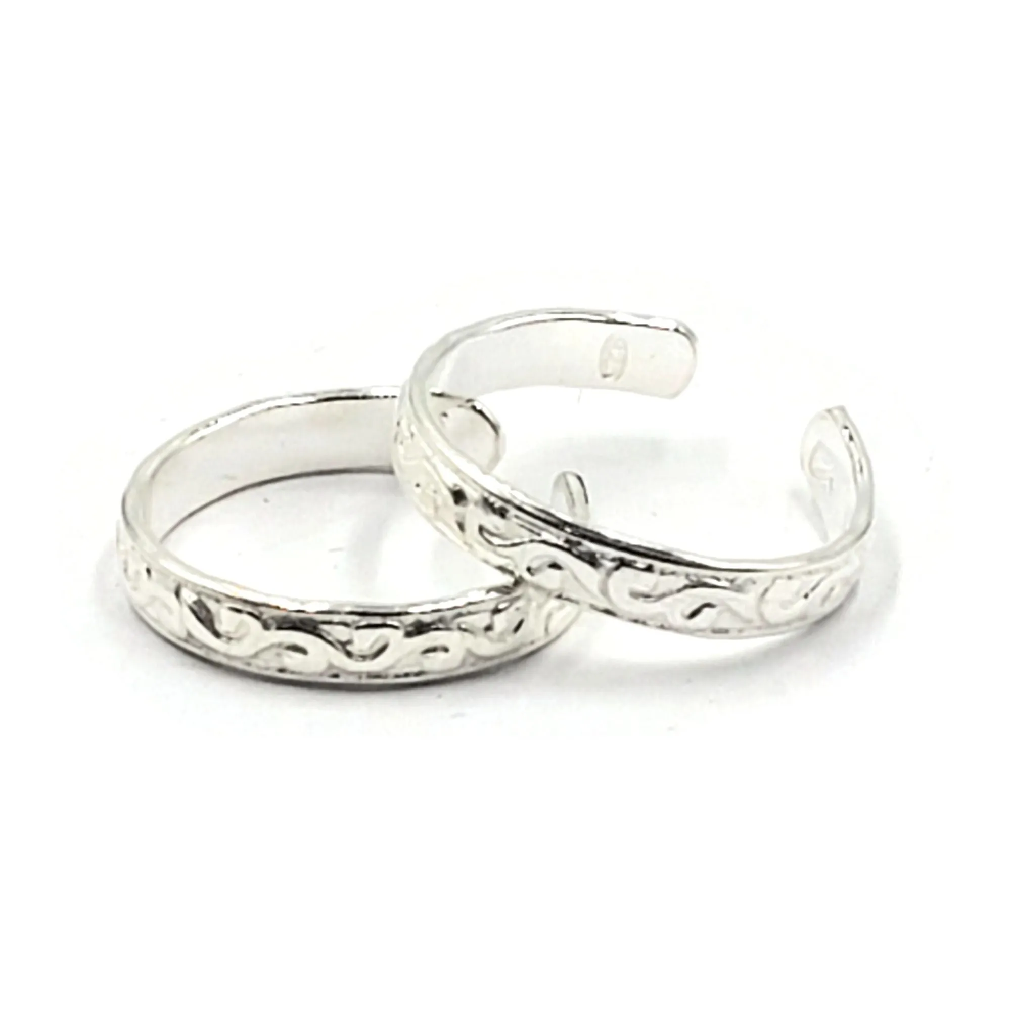 925 Sterling Silver Multicolor Toe-rings - Design #21