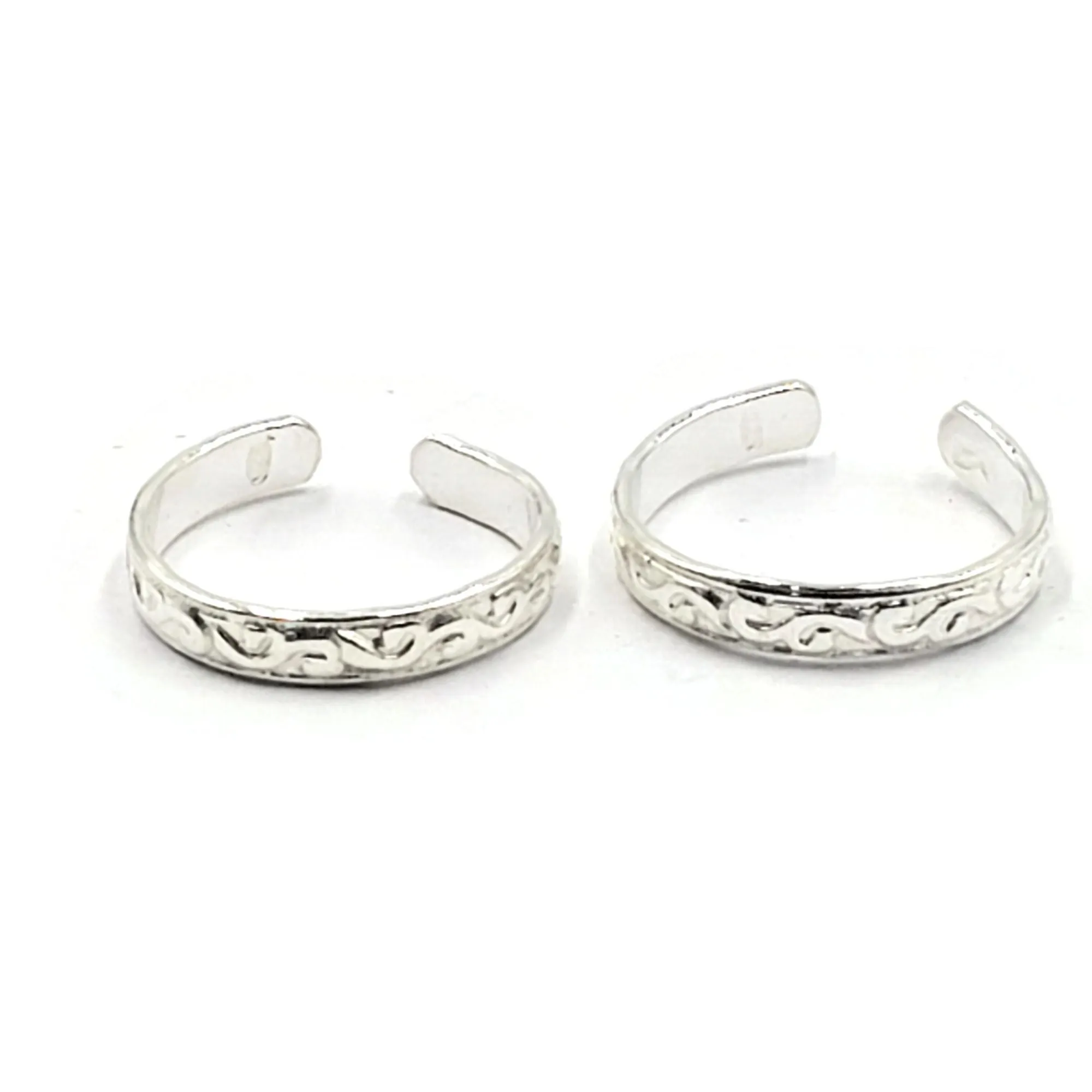 925 Sterling Silver Multicolor Toe-rings - Design #21
