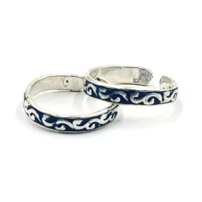 925 Sterling Silver Multicolor Toe-rings - Design #21