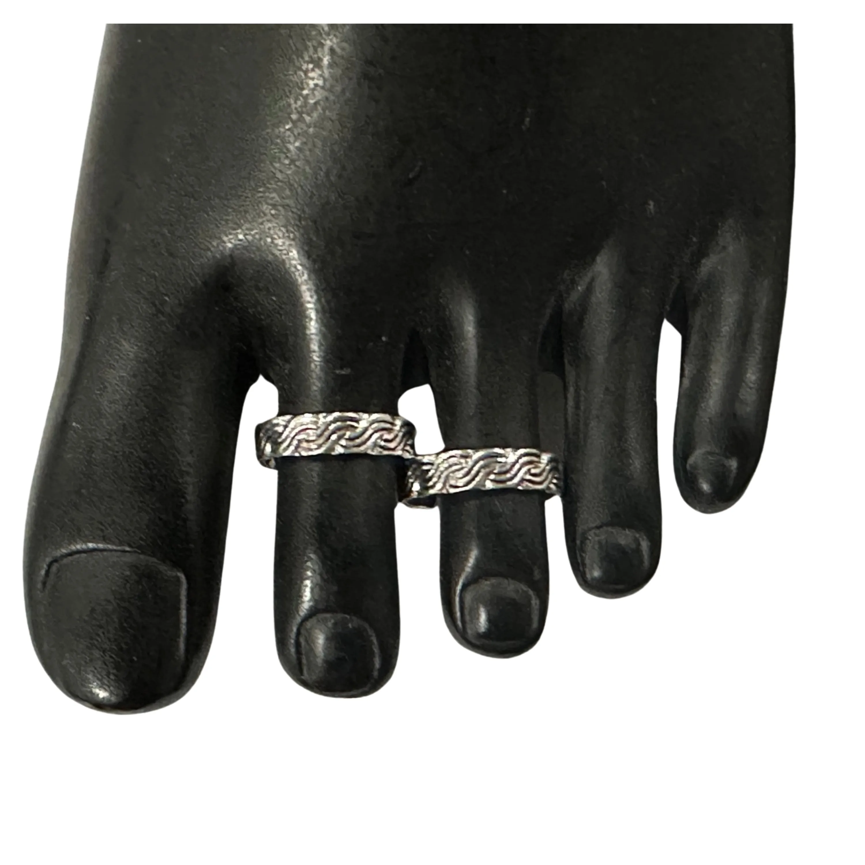 925 Sterling Silver Oxidized Toe-rings - Design #07