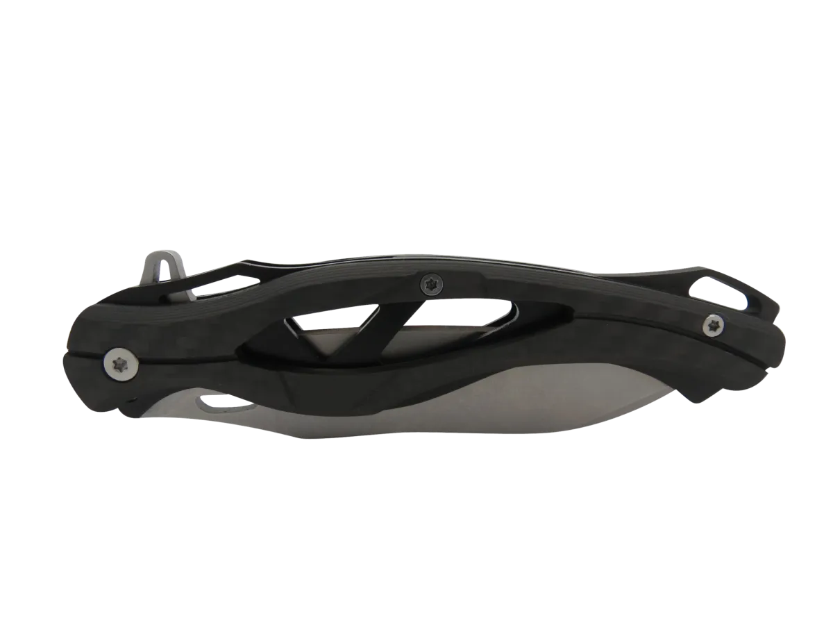 AR1890 Carbon Fiber Handle Stonewash Flipper Knife