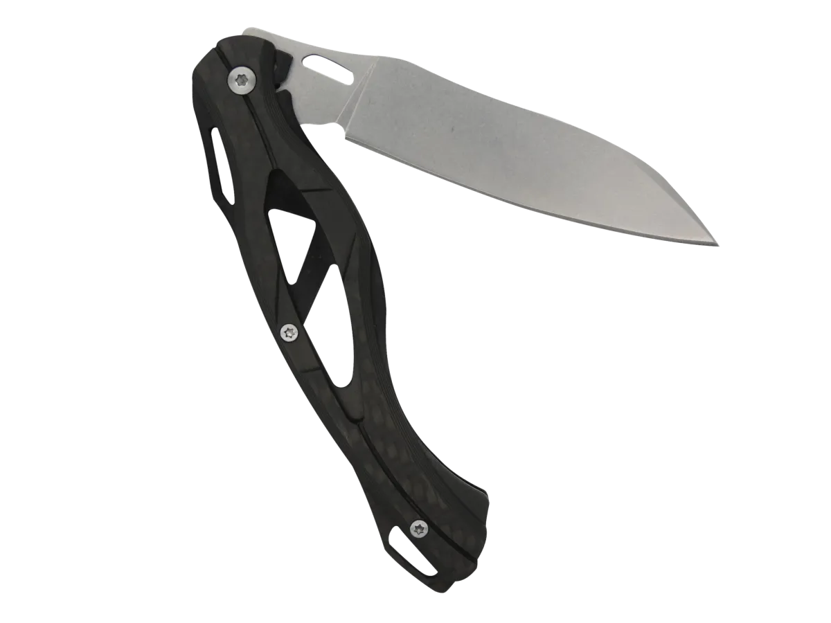 AR1890 Carbon Fiber Handle Stonewash Flipper Knife