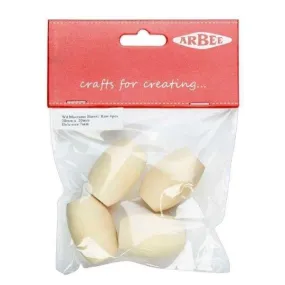 Arbee Wood Macrame Bead, Barrel Large- 4pk