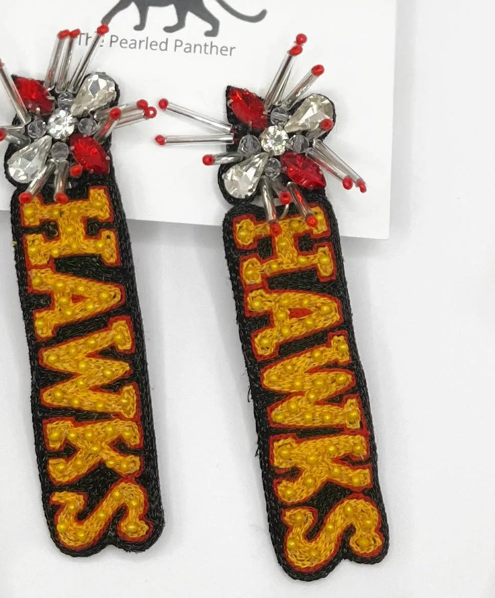 Atlanta Hawks Basketball Beaded Statement Earrings