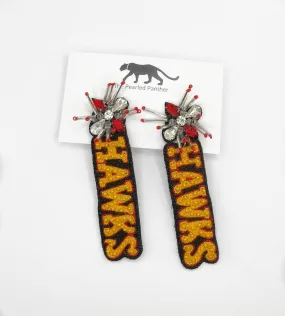 Atlanta Hawks Basketball Beaded Statement Earrings