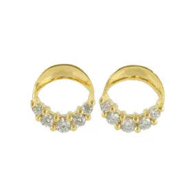 Beaded Circle 18K Gold Post Earrings