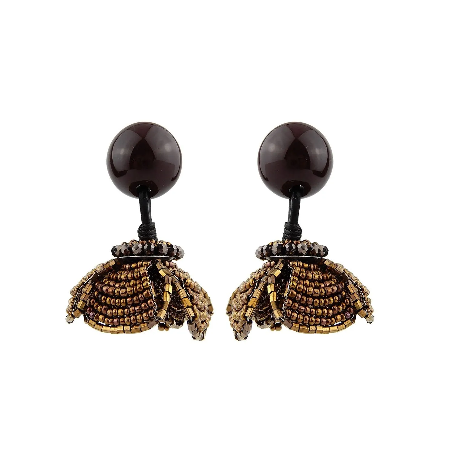 Beaded Flower Handmade Drop Earrings