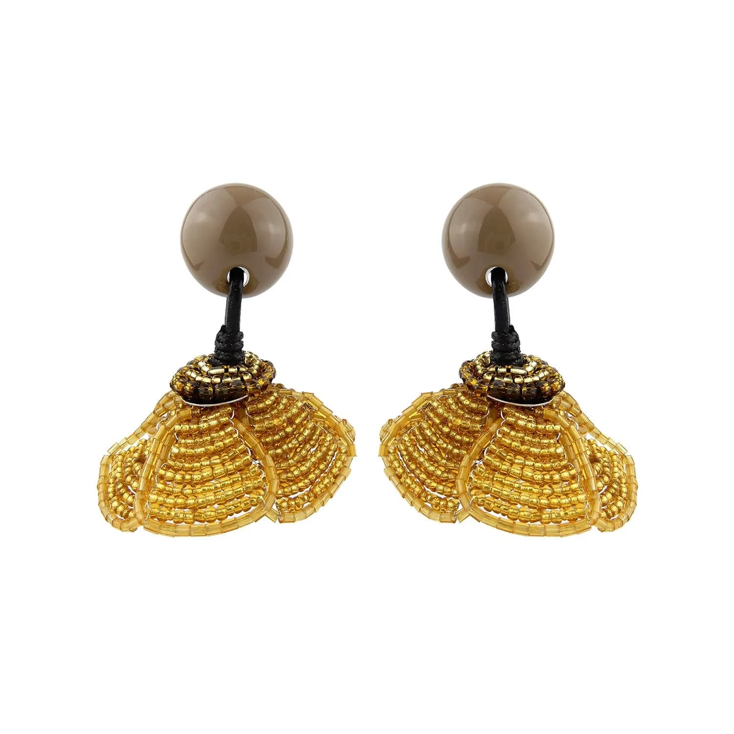 Beaded Flower Handmade Drop Earrings
