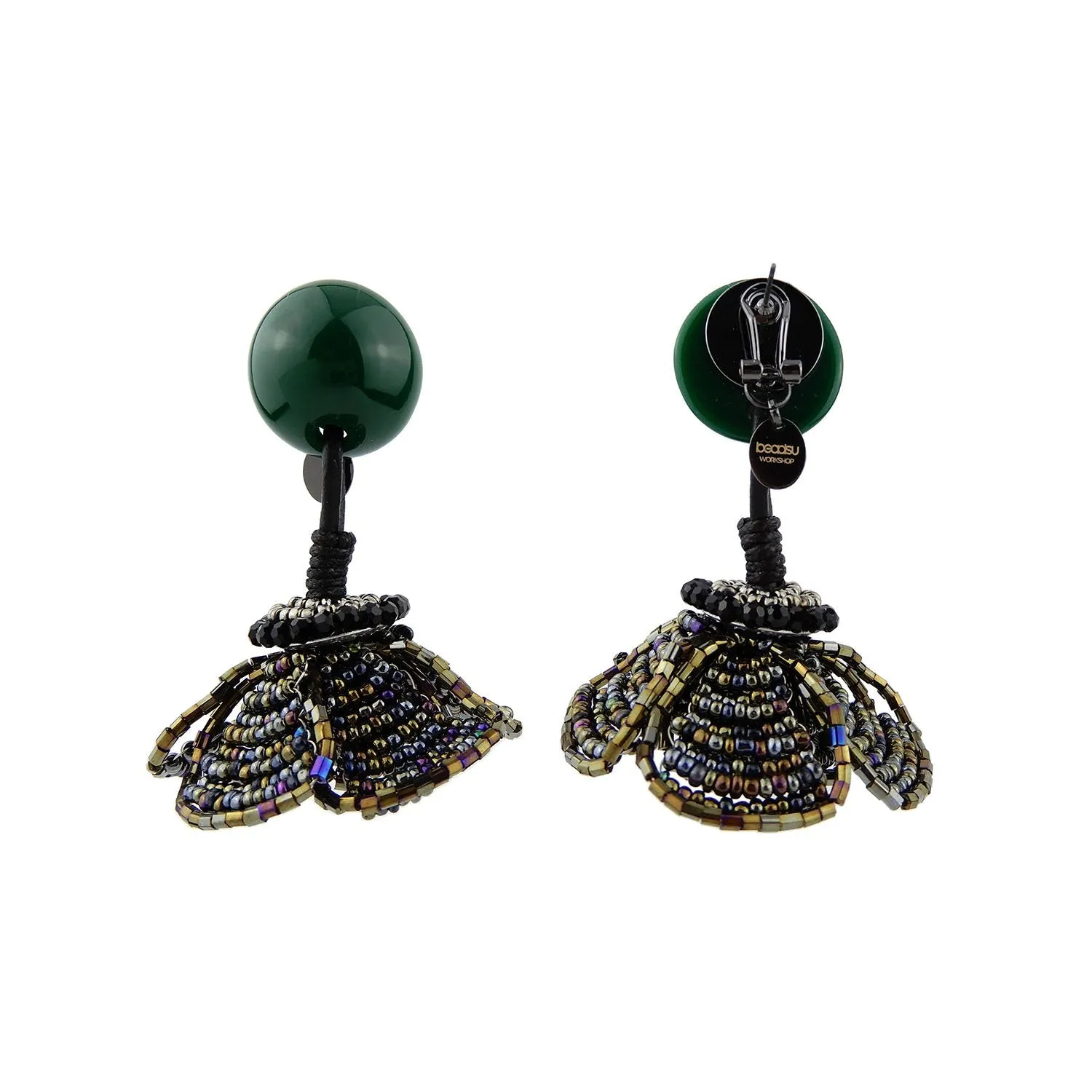 Beaded Flower Handmade Drop Earrings