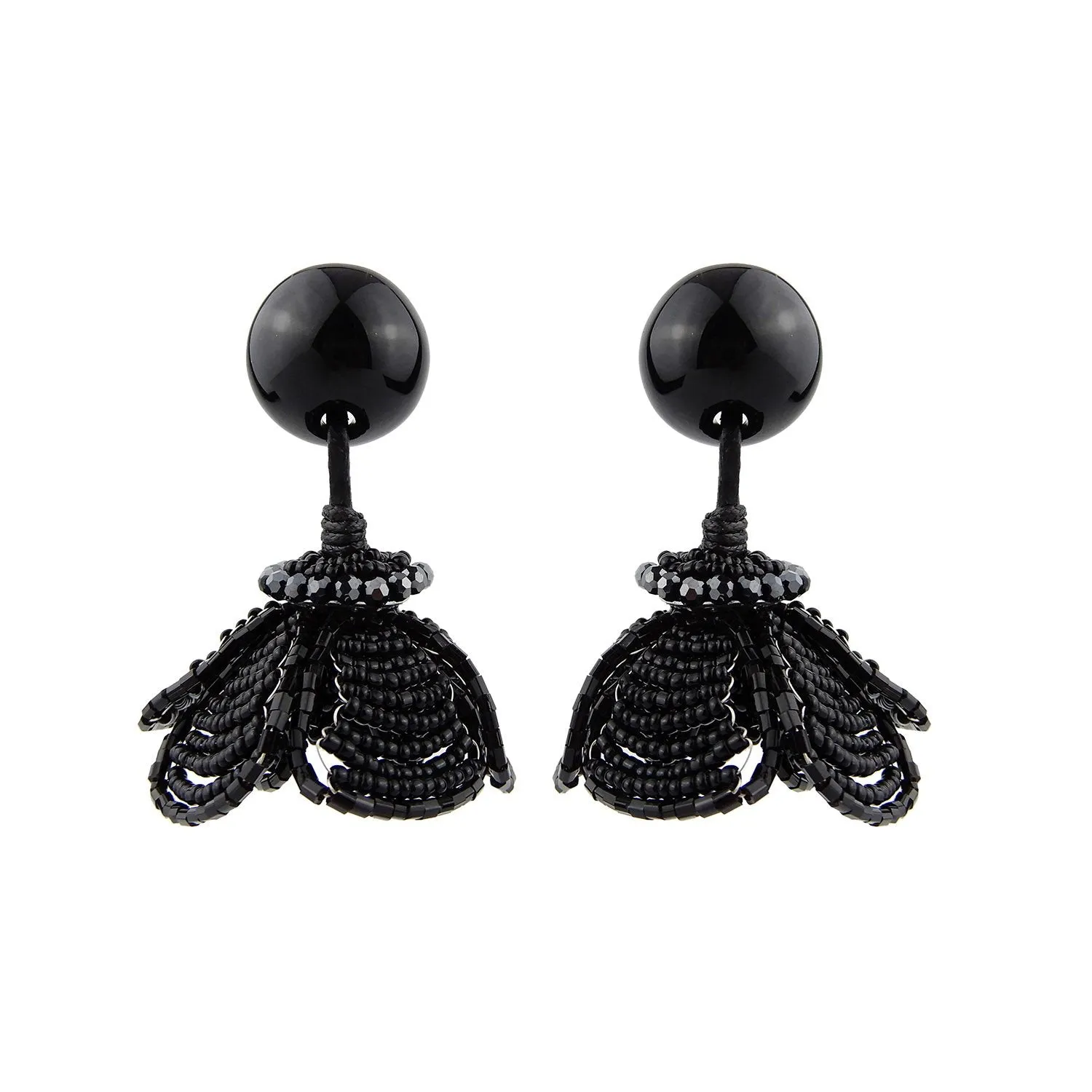 Beaded Flower Handmade Drop Earrings