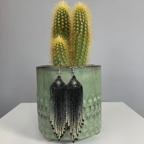 Black & Silver Beaded Earrings