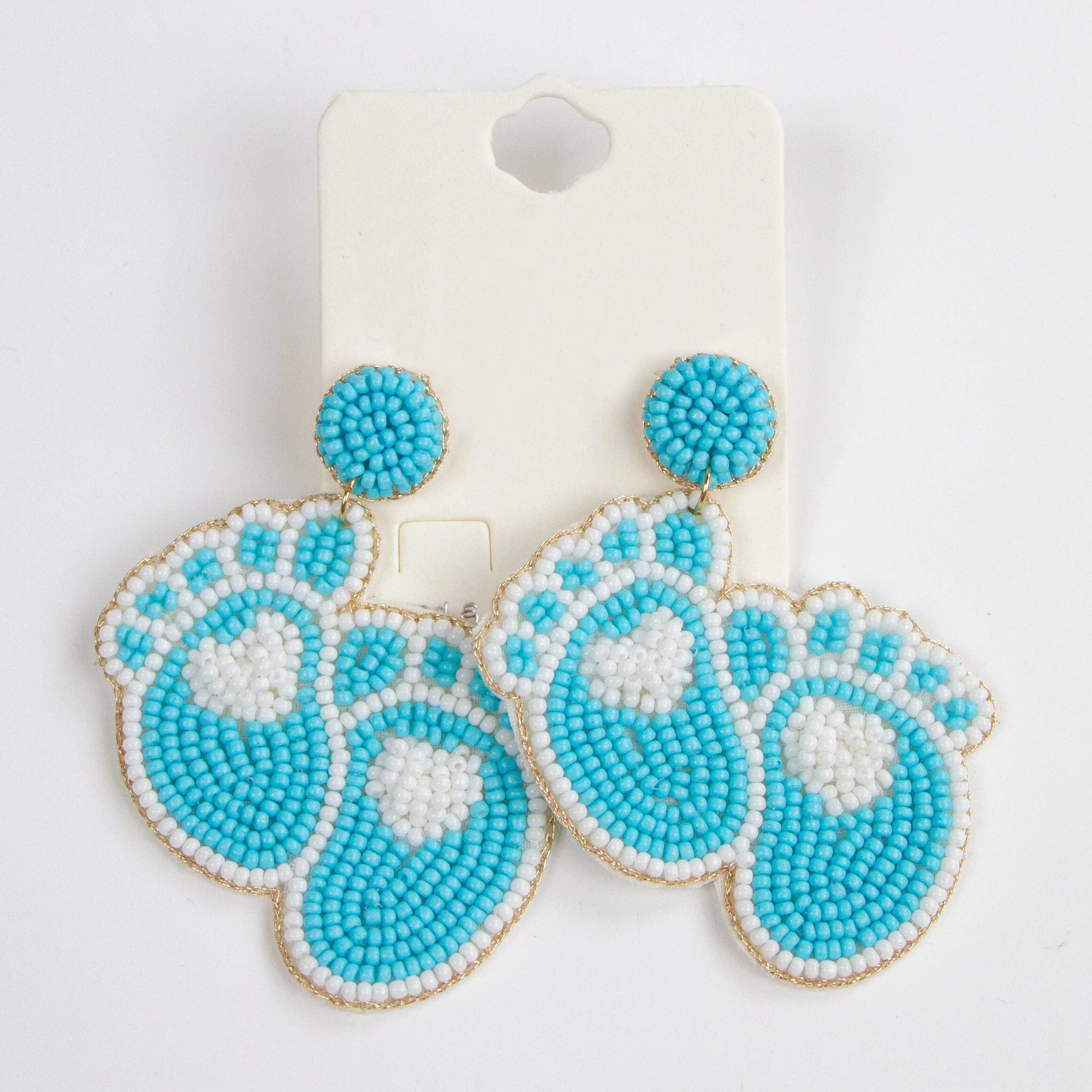 Blue Boy Beaded Earrings