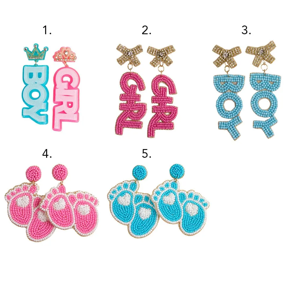 Blue Boy Beaded Earrings