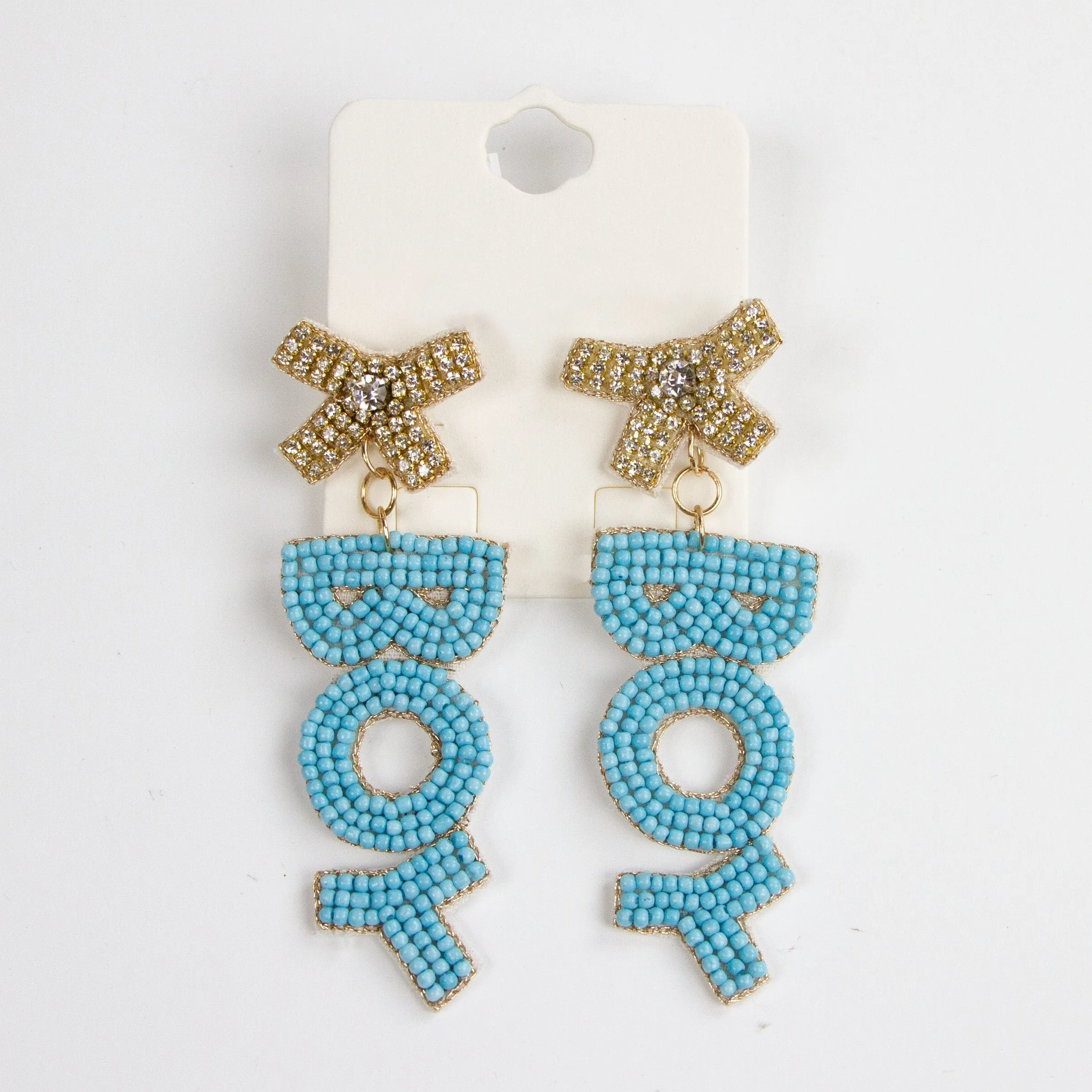 Blue Boy Beaded Earrings