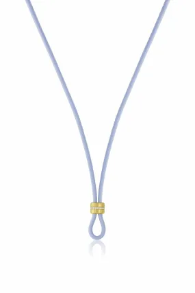 Blue Leather Cord with Diamond Slider