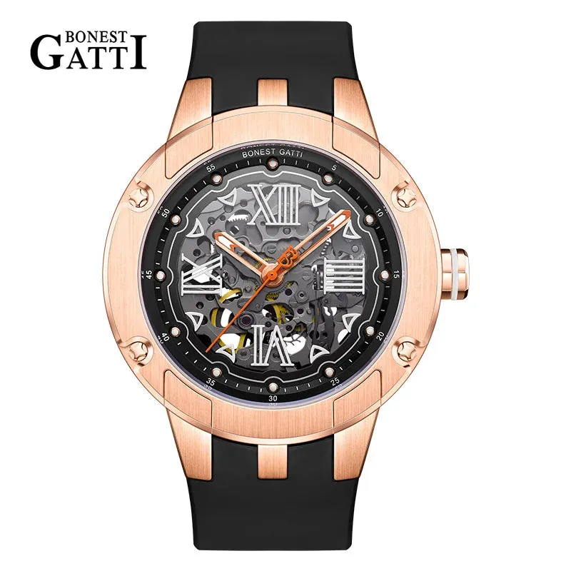 Bonest Gatti Round Skeleton 316L Men Watch