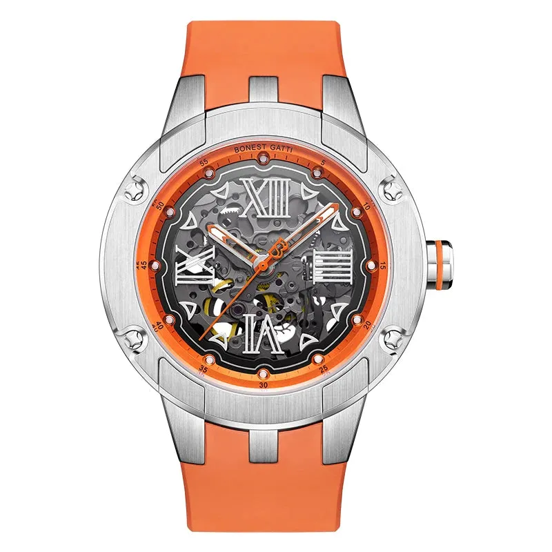 Bonest Gatti Round Skeleton 316L Men Watch