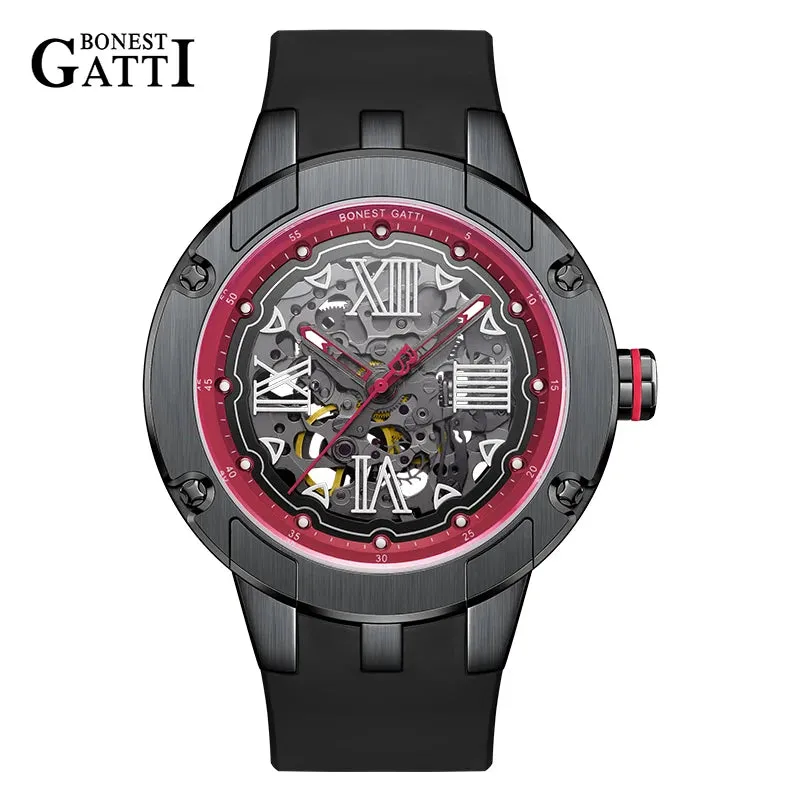 Bonest Gatti Round Skeleton 316L Men Watch